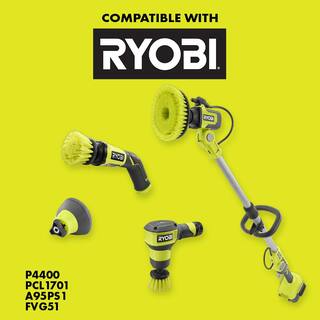 RYOBI Multipurpose Cleaning Kit (4-Piece) with (1) Soft Brush (1) Medium Brush (1) Hard Brush and (1) Medium 360 Brush A95MPCC1