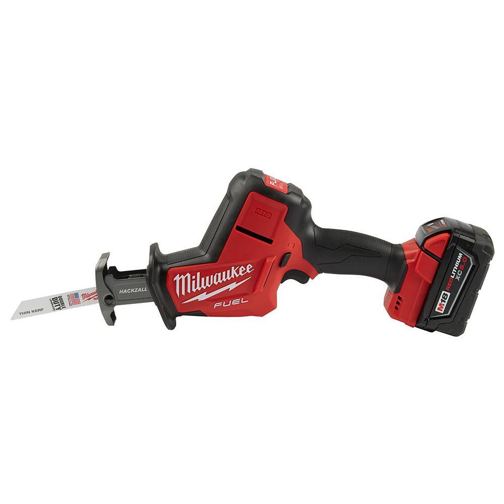 MW M18 FUEL 18V Lithium-Ion Brushless Cordless HACKZALL Reciprocating Saw Kit with Carbide Teeth AX SAWZALL Blade 2719-21-48-00-5226