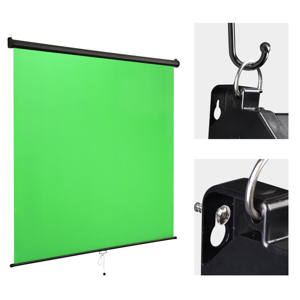 Yescom Retractable Green Screen Video Chromakey Backdrop 7x6ft