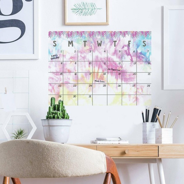 Tie Dye Dry Erase Calendar Peel And Stick Giant Wall Decal Roommates