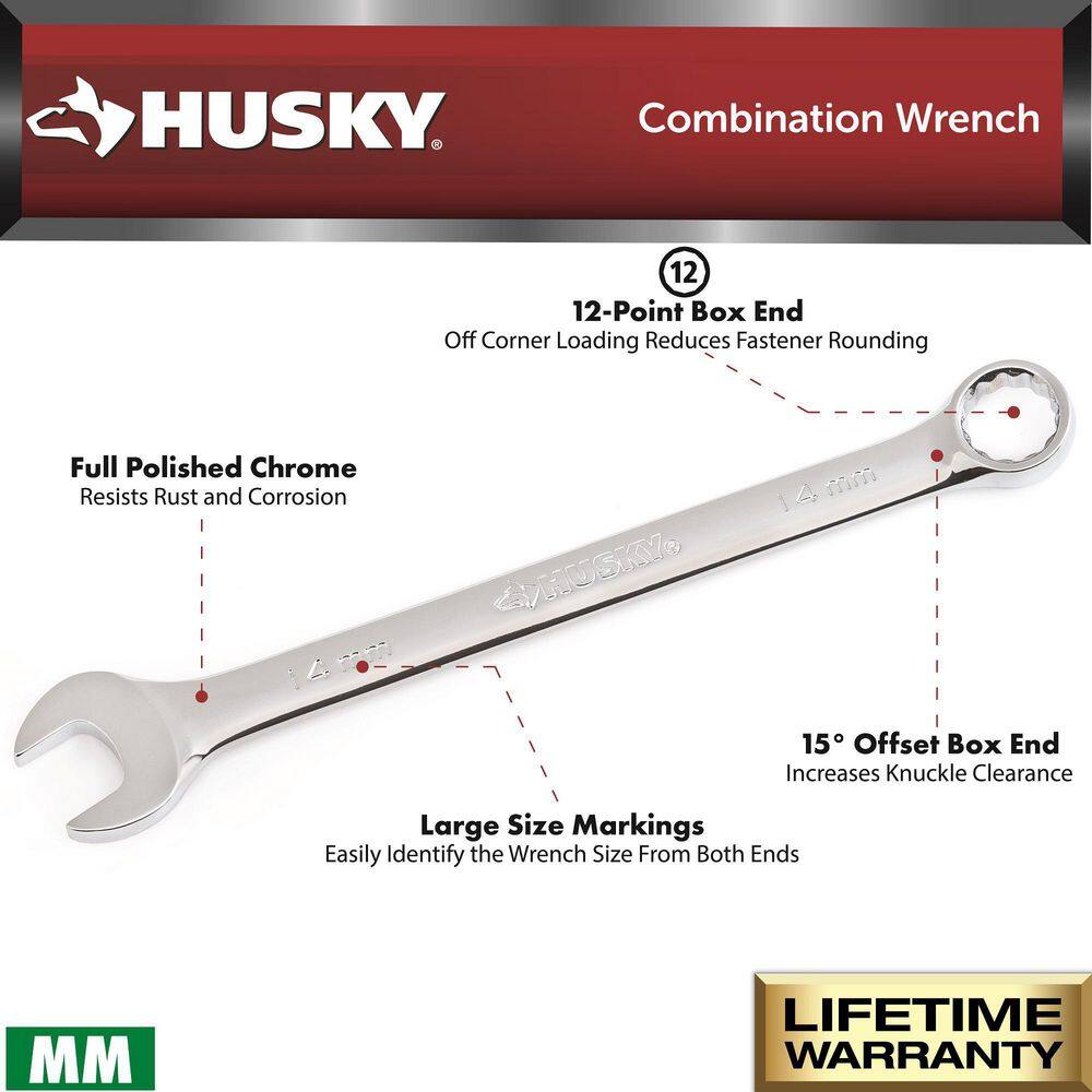 Husky Metric Combination Wrench Set (10-Piece) HCW10PCMM-05