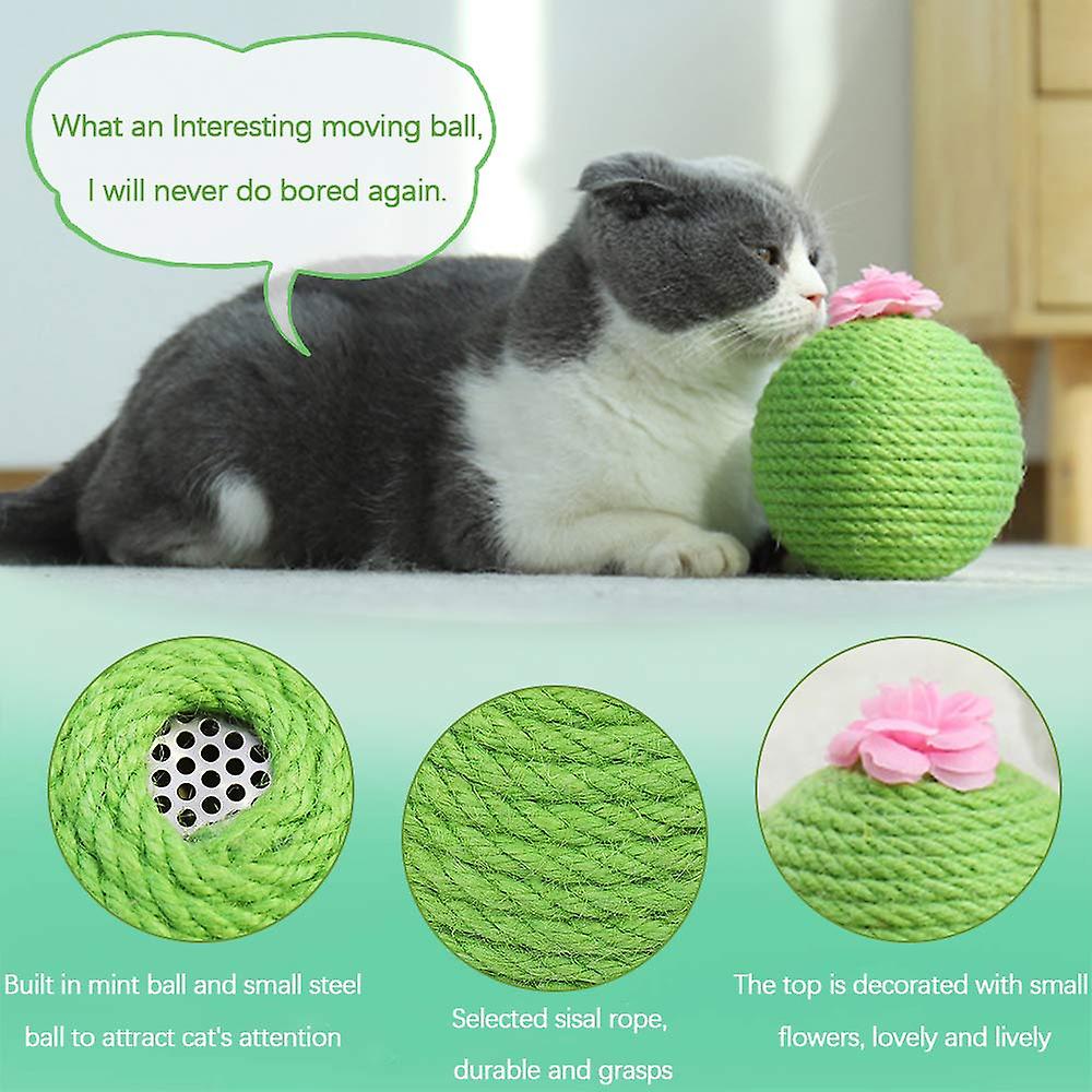 Tumbler Cactus Cat Toys Interactive Scratcher Sisal Ball Catnip Kitten Toys Scraper Tree Tower For Indoor Play Hunting Exercise