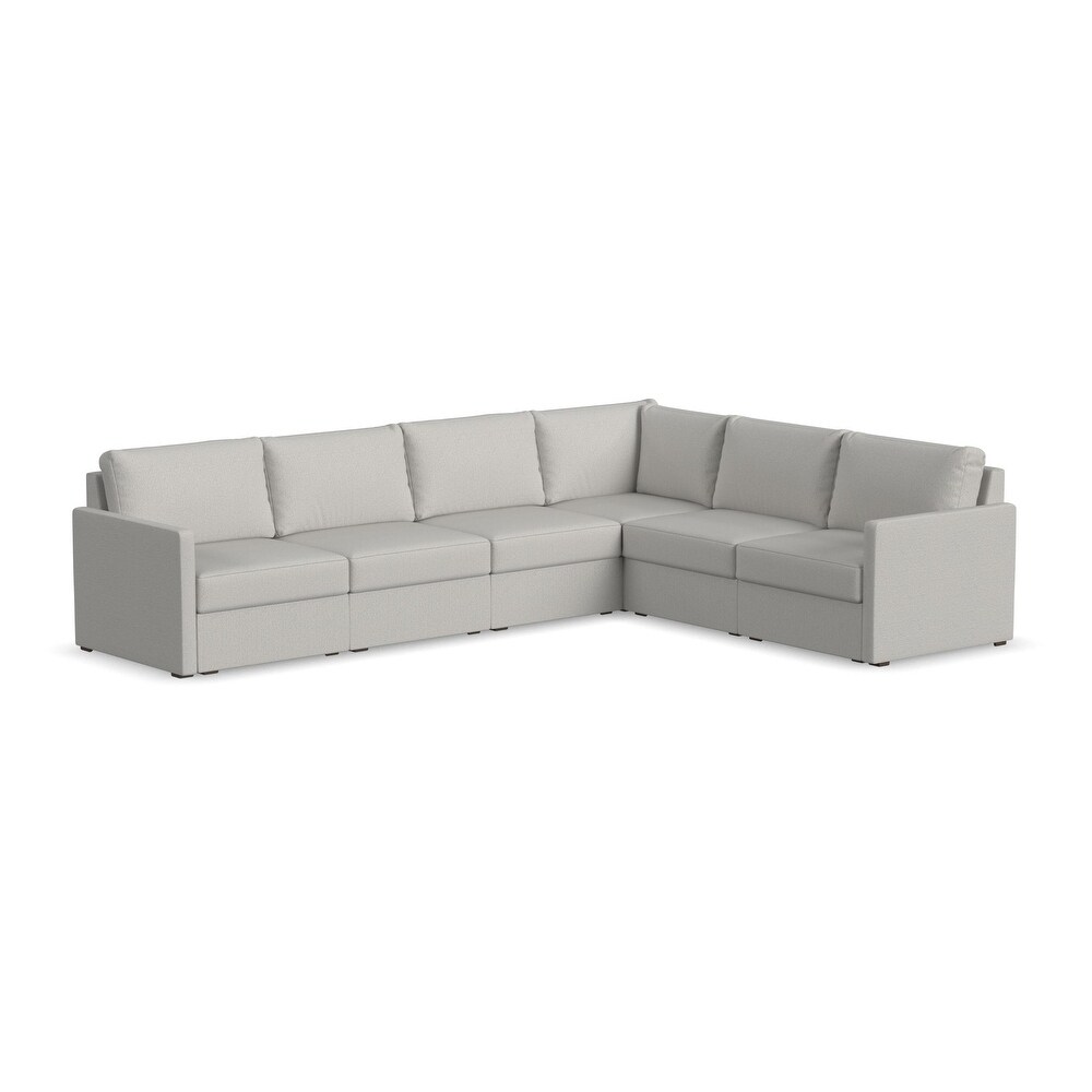 Flex Taupe Fabric 6 Seat Sectional with Narrow Arm   132\