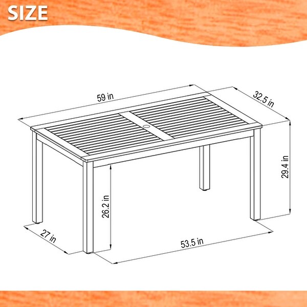 Amazonia Aberdeen Outdoor Patio Wood Dining Table