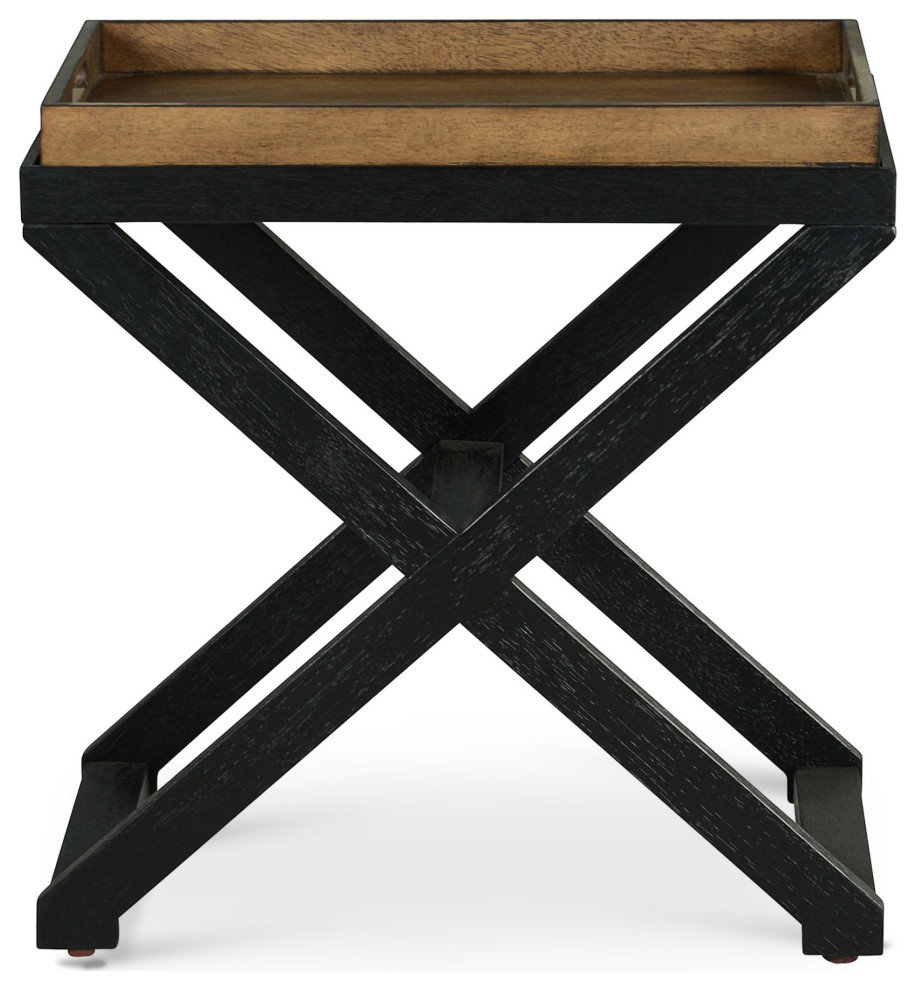 Topeka Chairside Table   Industrial   Side Tables And End Tables   by Steve Silver  Houzz