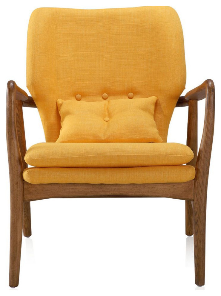 Manhattan Comfort Bradley Linen Weave Accent Chair   Midcentury   Armchairs And Accent Chairs   by Manhattan Comfort  Houzz