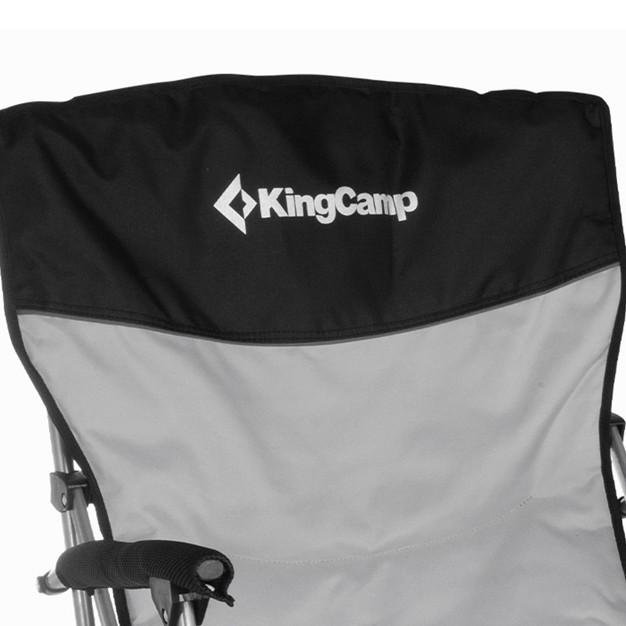 Kingcamp Padded Outdoor Folding Lounge Chair Swiveling Cupholder Side Pocket And Carry Bag For Camping Sporting Events And Tailgating