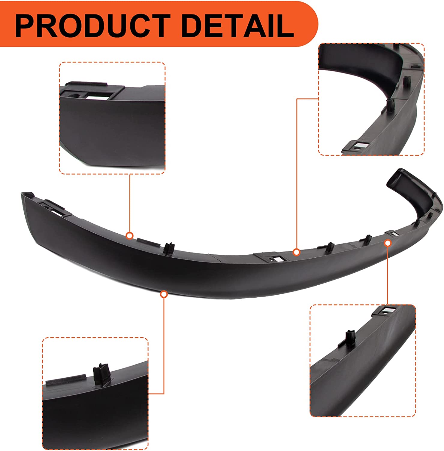 Kojem Front Bumper Air Deflector Dam Lower Lip Spoiler Wing for 2002-2009 Dodge RAM 1500 2500 3500 Replaces CH1090125 55077337AB 55077337AD