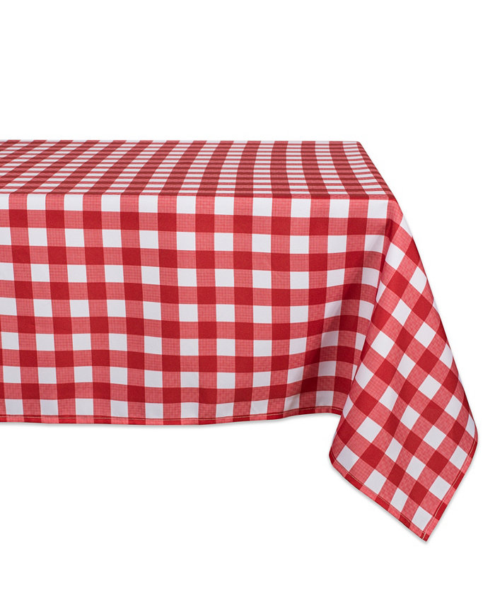 Design Imports Check Outdoor Tablecloth with Zipper 60 x 84