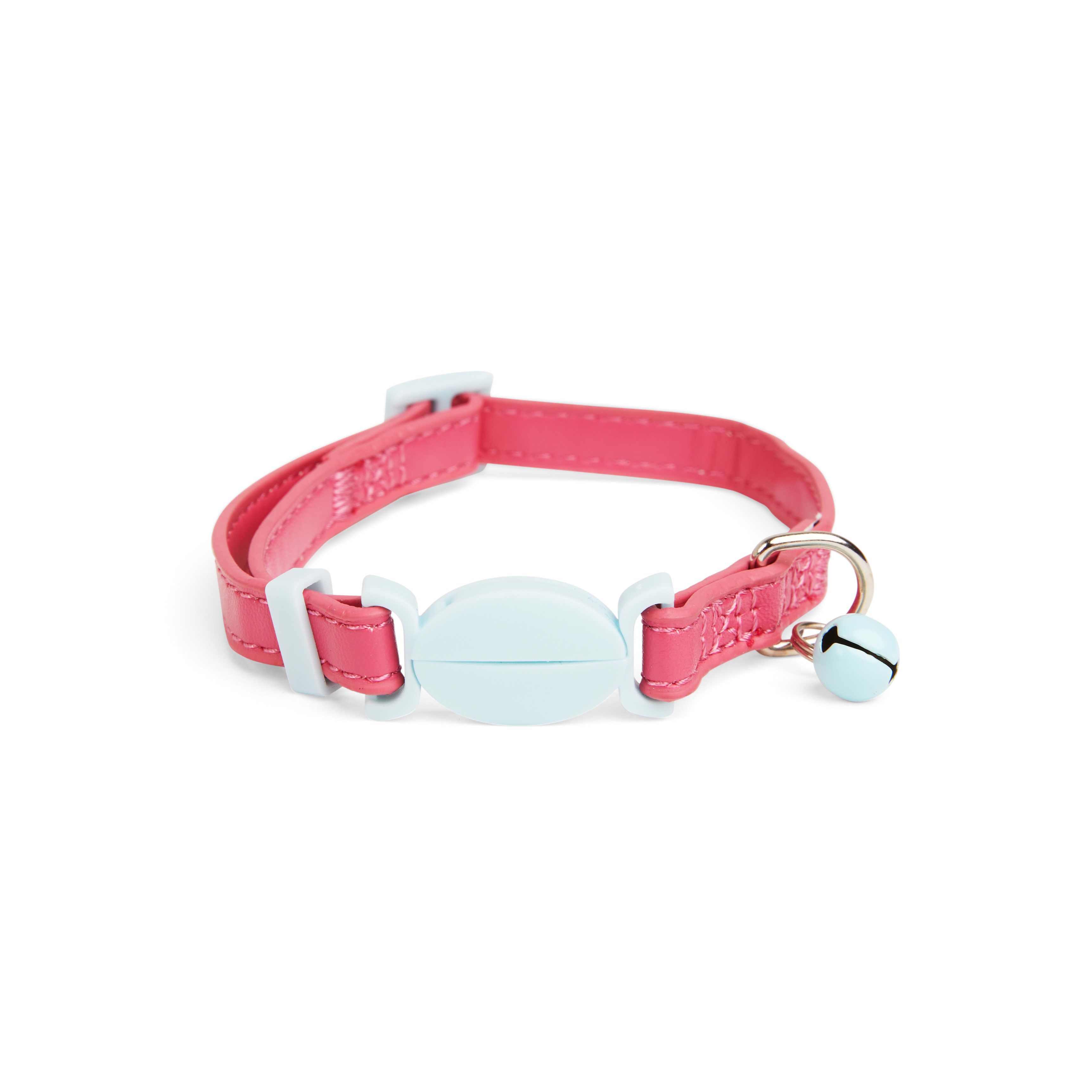 YOULY Pink/Blue Colorblock Cat Collar， Large