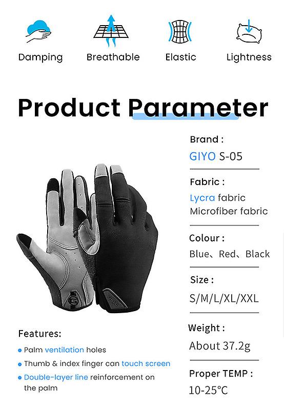 Wind Breaking Cycling Full Finger Gloves Touch Screen Anti-slip Bicycle Lycra Fabric Mittens Bicicleta Road Bike Long Glove