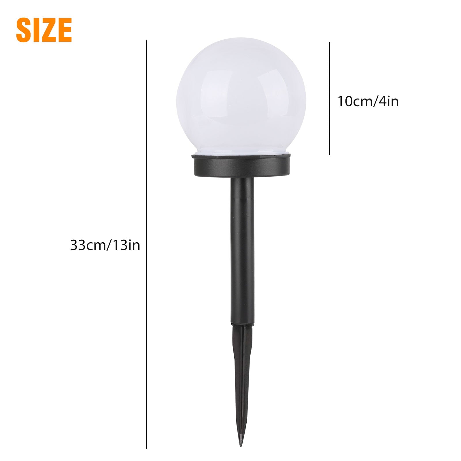 4pcs Outdoor Solar Lights Ball Lamp, TSV IP55 Waterproof LED Path Light with Auto On/Off Light Sensor, Solar Landscape Lighting for Yard Patio Walkway Pathway Garden, White