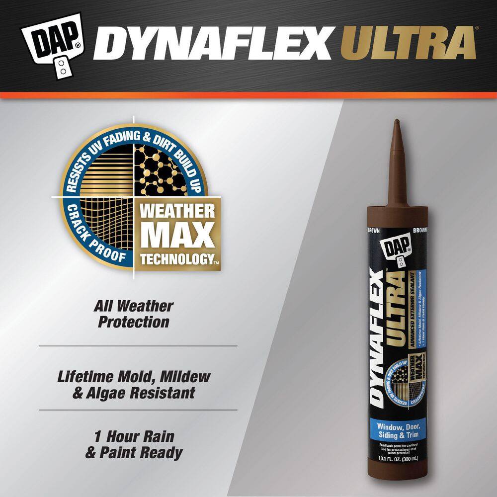 DAP Dynaflex Ultra 10.1 oz. Brown Advanced Exterior Window Door and Siding Sealant 18217