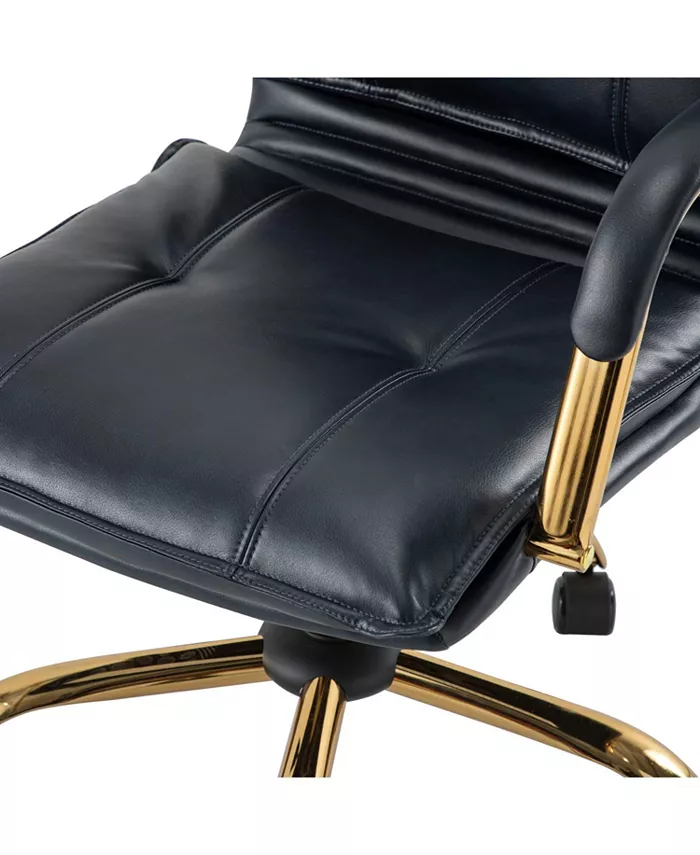 Hulala Home Home Office Desk Chair with Golden Legs