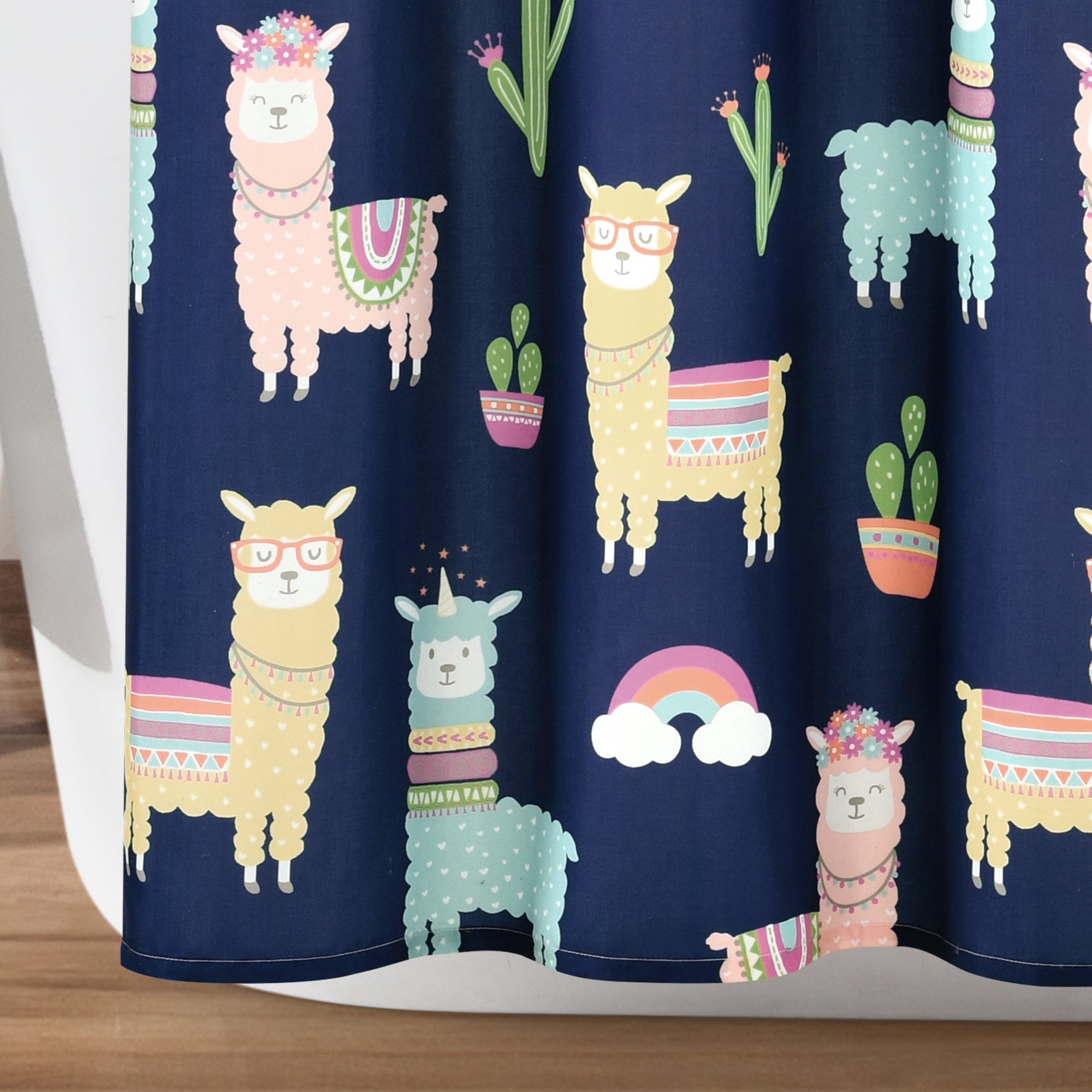 Southwest Llama Cactus Shower Curtain