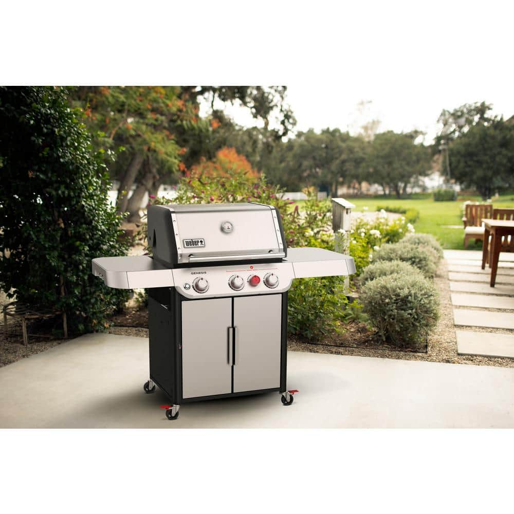 Weber Genesis S-325s 3-Burner Natural Gas Grill in Stainless with Built-In Thermometer 37300001