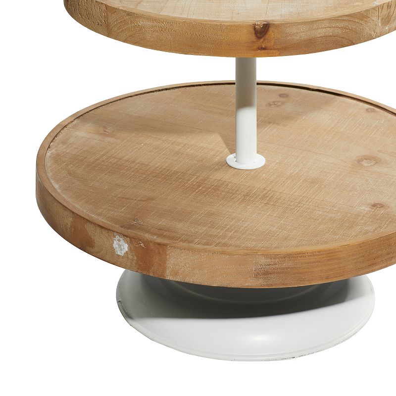 Stella and Eve Brown Wood Tiered Server