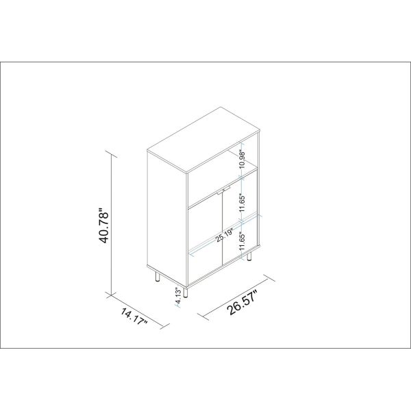 Mosholu Accent Cabinet in White and Nut Brown