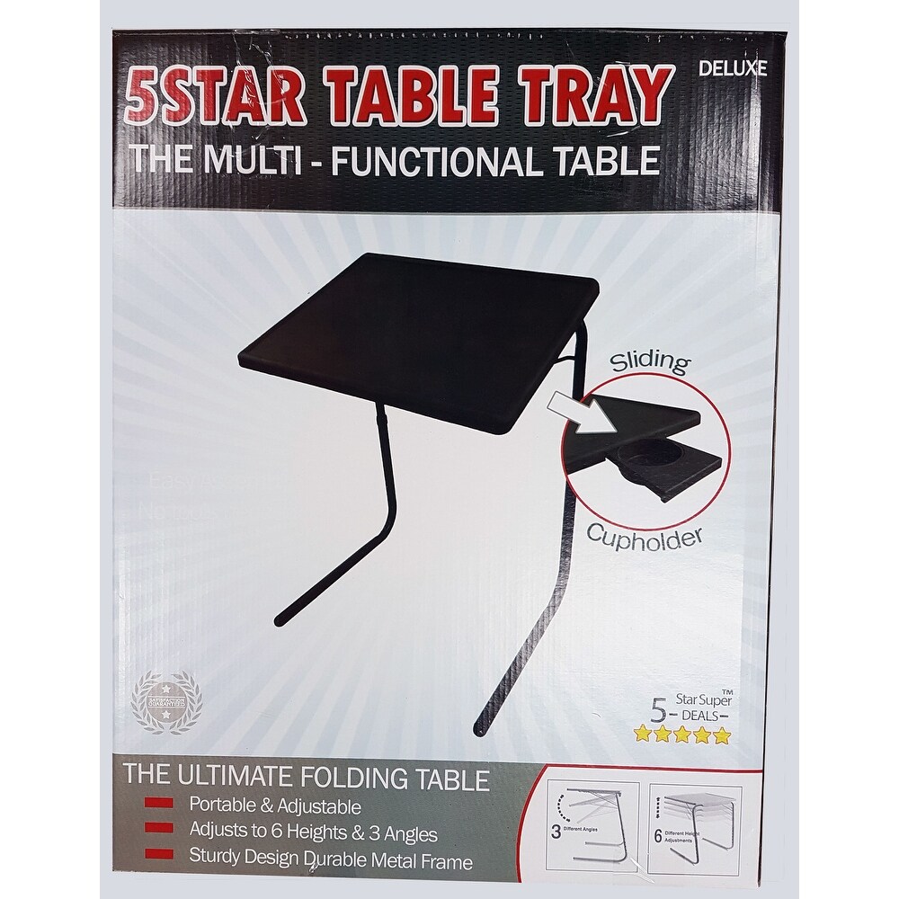 Portable Foldable TV Tray Table   Laptop  Eating Stand W/Adjustable Tray   Sliding Adjustable Cup Holder   As Seen on TV