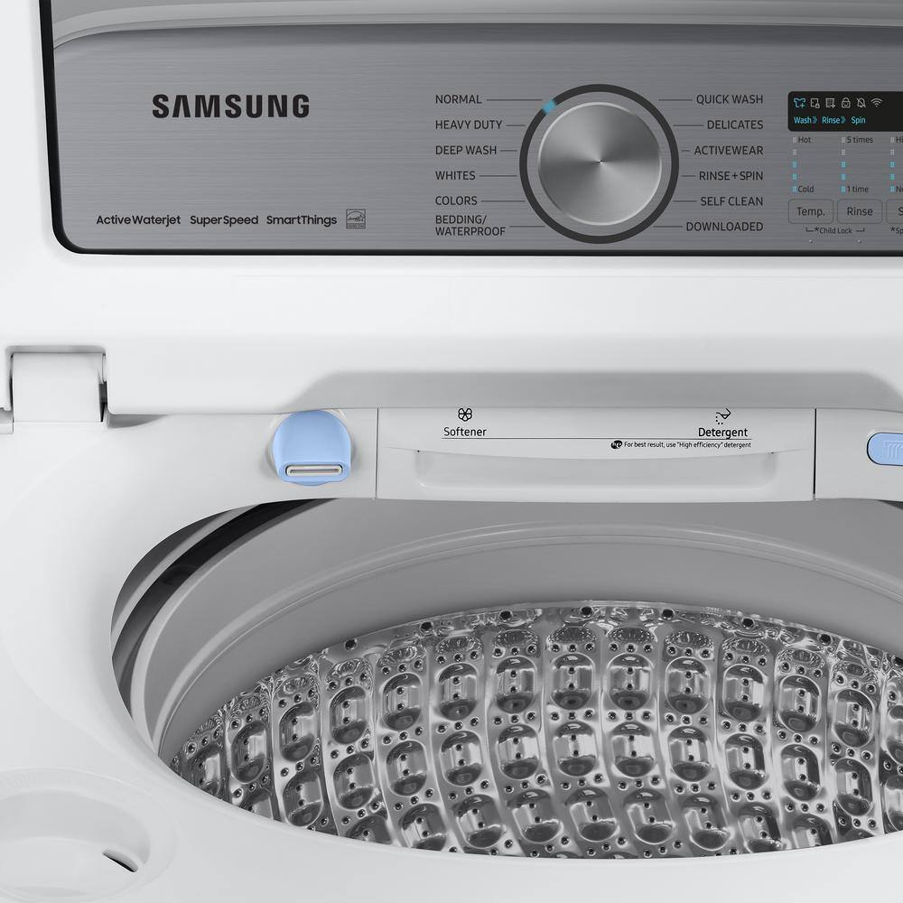  5.2 cu. ft. Smart High-Efficiency Top Load Washer with Impeller and Super Speed in White ENERGY STAR WA52A5500AW