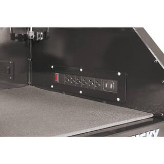 Husky 41 in. W x 24.5 in D Standard Duty 12-Drawer Rolling Tool Chest and Top Tool Cabinet with Side Table in Gloss Black HOTC4112B13S