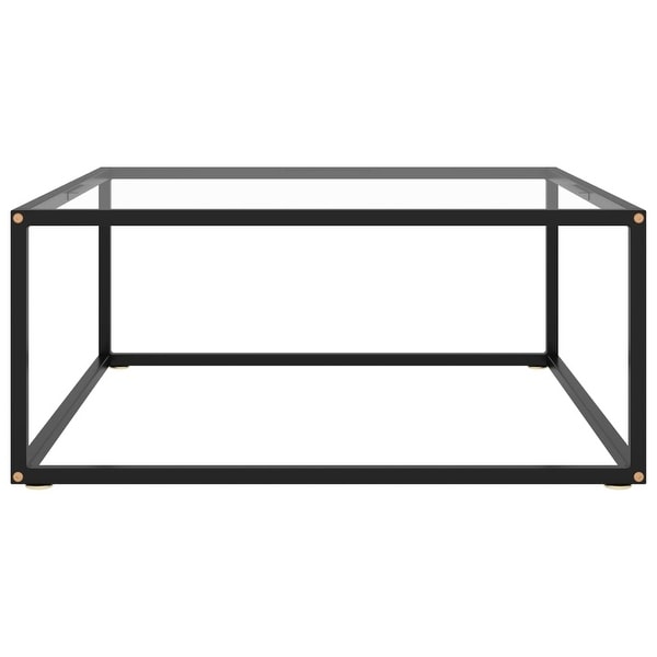 Coffee Table Black with Tempered Glass 31.5