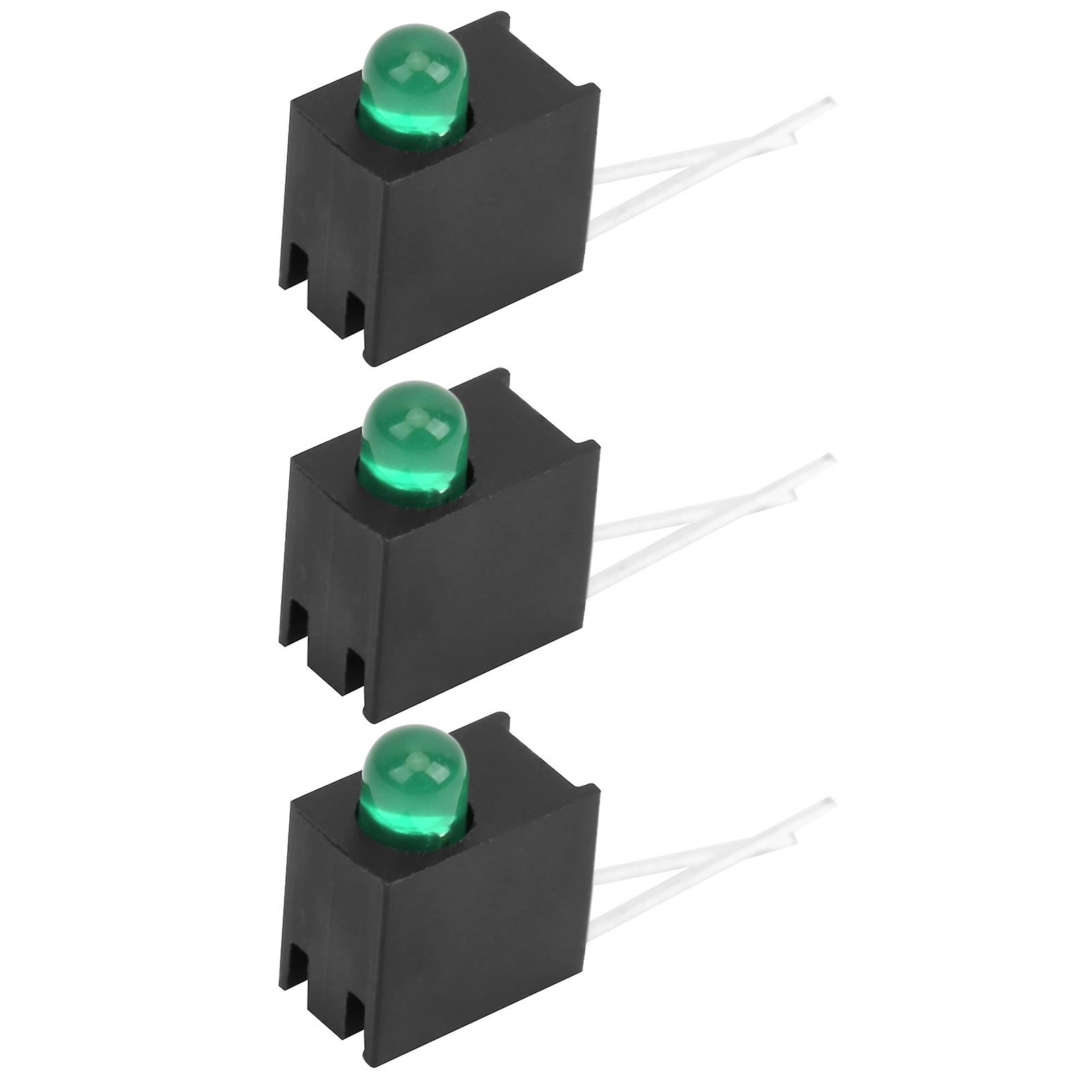 100pcs 3mm Led Shade Diode Light Kit With Holder Side Single Hole Industrial Accessoriesgreen Light