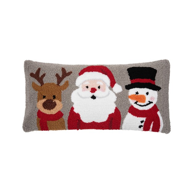 C amp f Home Christmas Buddies Trio Hooked Pillow