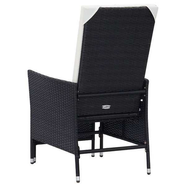 3 Piece Garden Lounge Set with Cushions Poly Rattan Black - Overstock - 35106260