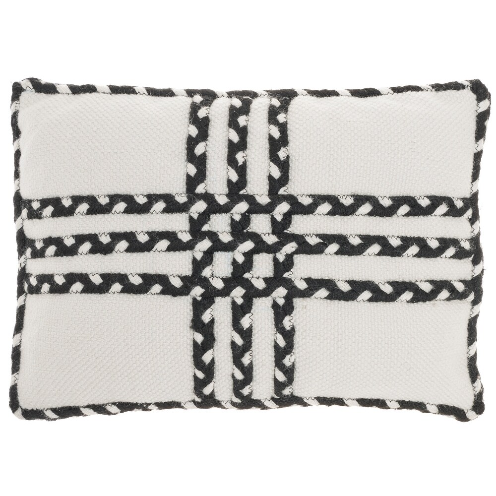 Mina Victory Outdoor Pillows Criss Cross Braids 14\