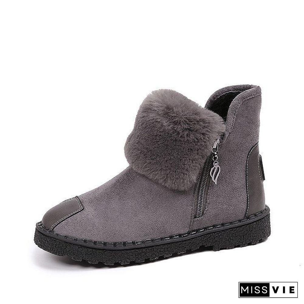 Zipper Platform Outdoor Suede Boots