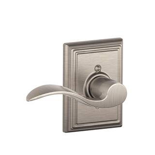 Schlage Accent Satin Nickel Left Handed Dummy Door Handle with Addison Trim F170 ACC 619 ADD LH