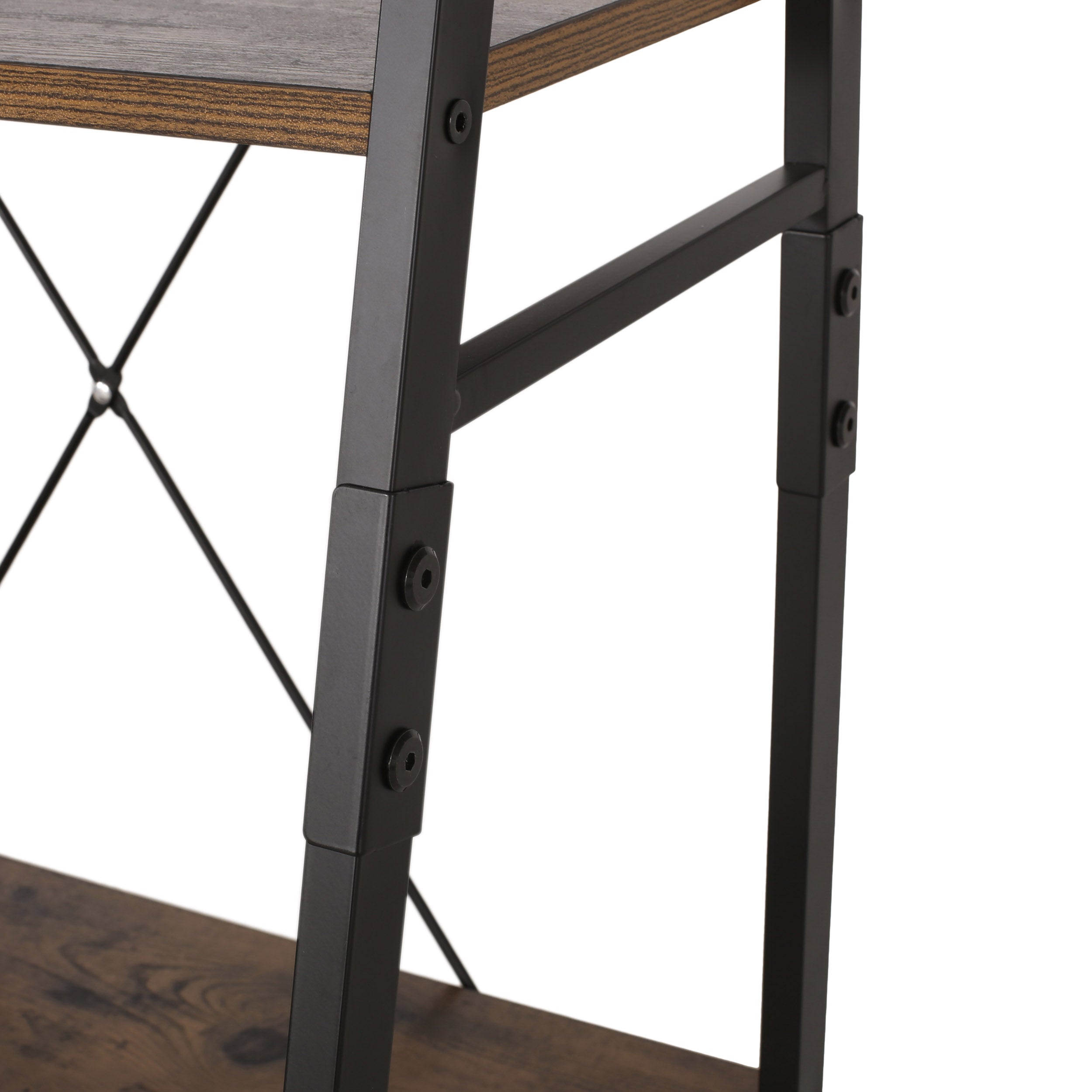 Wolfe Modern Industrial 4 Shelf Etagere Ladder Bookcase