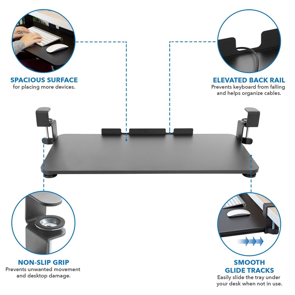Mount It! Clamp On Adjustable Keyboard and Mouse Tray