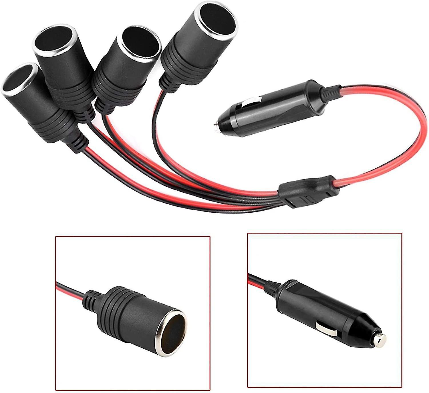 Botao Cigarette Lighter Splitter， High Power 4 Way Car Charger Cigarette Lighter Plug Socket 12-24v Car Splitter 1pc