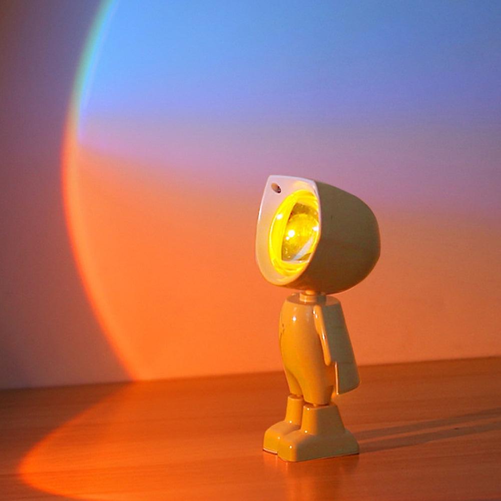 Astronaut Robot Rainbow Projection Sun Lamp Table Night Light Sunset Lamp Infinite Dimming Bedroom Atmosphere Light