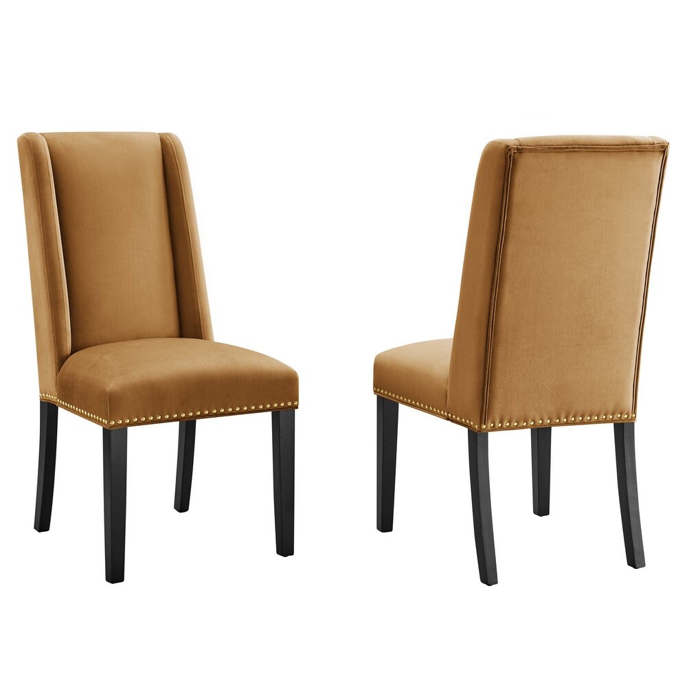 Baron Performance Velvet Dining Chairs   Set of 2