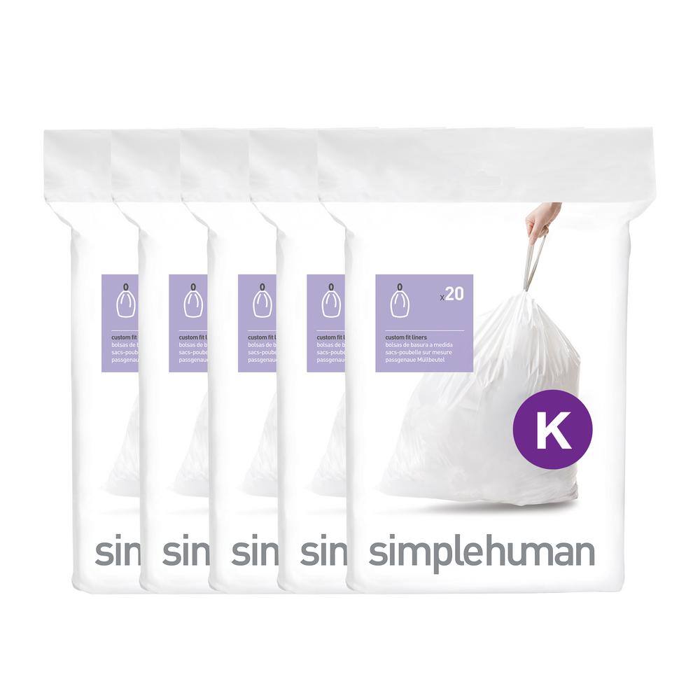 simplehuman 9 Gal. to 12 Gal. White Code K Liners (100-Count) CW0171CP