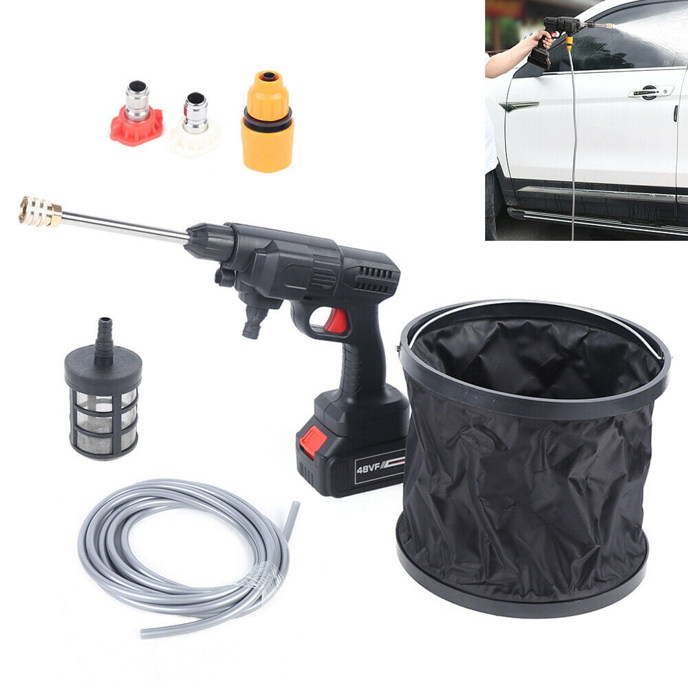 240W 21V Electric Pressure Washer Water Spray Gun Portable Car Cleaner Cordless High Pressure Spray Gun Car Wash Pressure Nozzle Cleaning Machine Cordless Power Battery Charger For Car Floor Garden