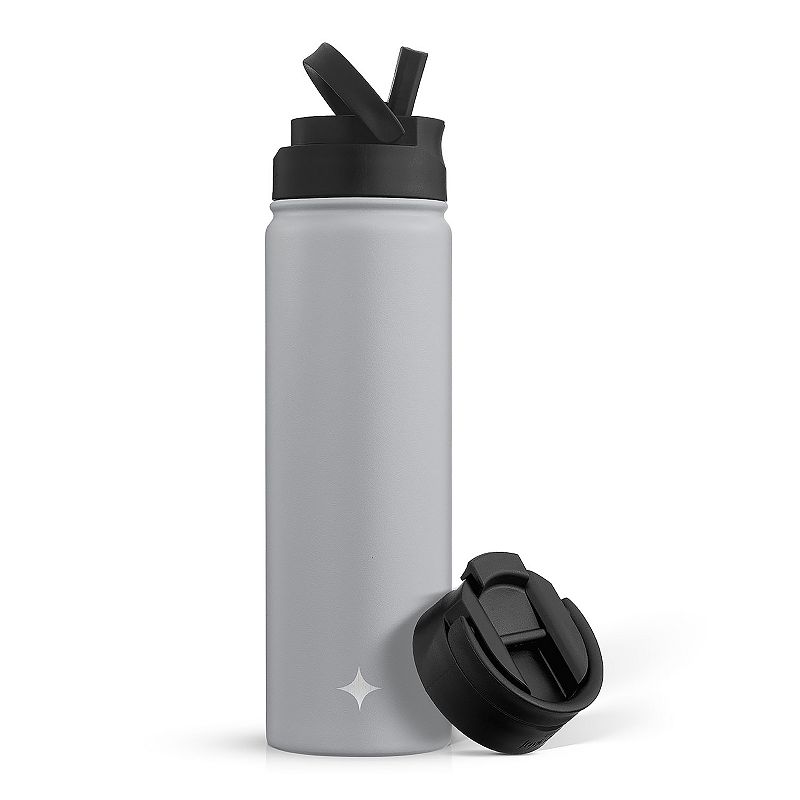 JoyJolt Triple Insulated 22-oz. Water Bottle with Flip Lid and Sport Straw Lid