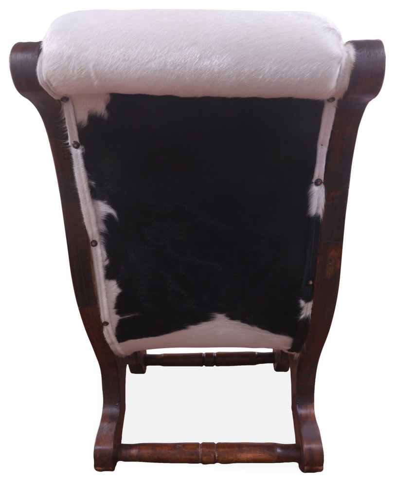 Reclaimed Wood Hair On Cowhide Handcrafted Chair C191 FC   Rustic   Armchairs And Accent Chairs   by Manhattan Rugs  Houzz