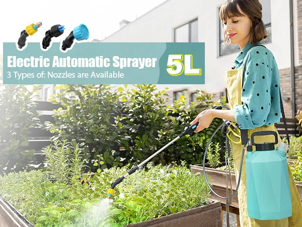 Gardening Watering Sprayer Electric 5L Water Bottle Garden Equipment Plastic Garden Pump Sprayer