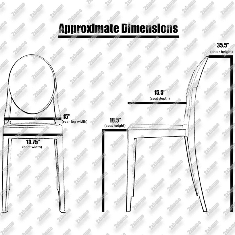 Clear Modern Dining Molded Armless No Arm Side Chairs Stacking Plastic Home Office Kitchen Work Bedroom Designer