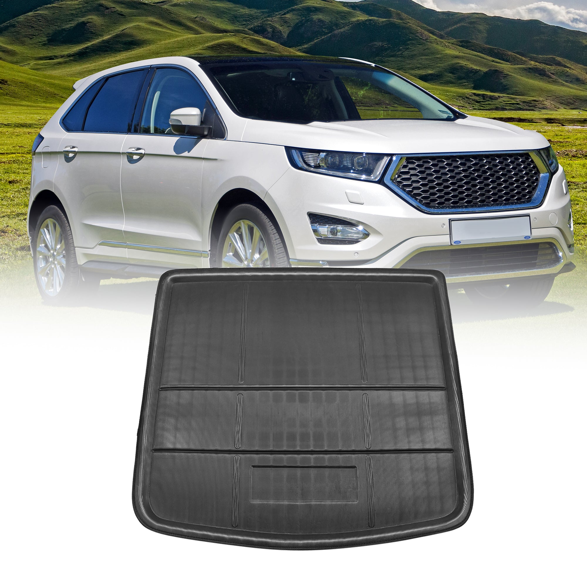 Black Rear Trunk Boot Liner Cargo Mat Floor Tray for Ford Edge 2015-2018