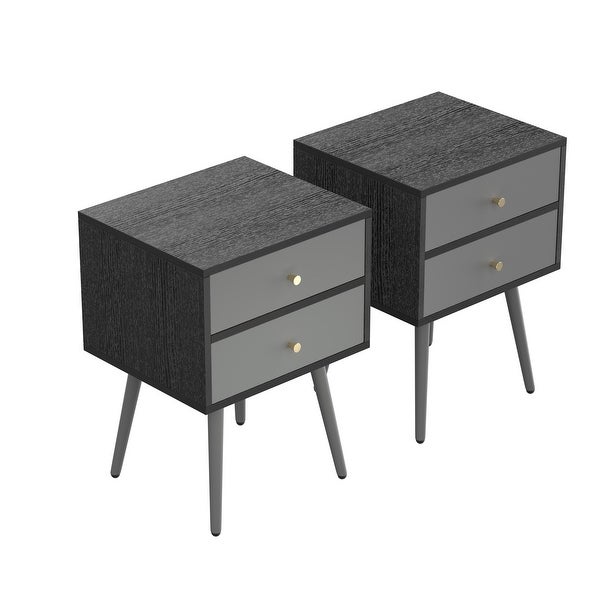 Modern Bedside Tables Set of 2，Nightstand with Storage Drawer Chic Sofa Table for bedroom living room office