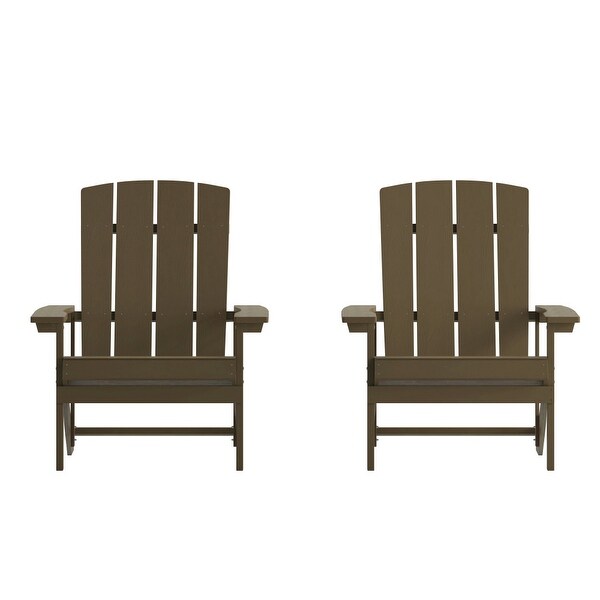 2 Pack Vertical Lattice Back All-Weather Poly Resin Adirondack Chairs - Overstock - 37772949