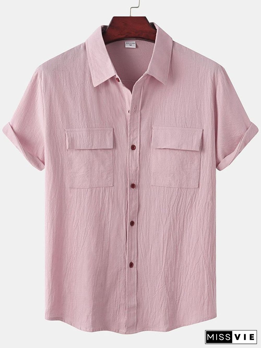 Casual Solid Color Pocket Shirt