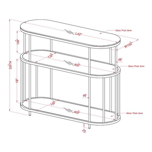 Furniture of America Kints Contemporary Gold 42-inch 2-shelf Sofa Table