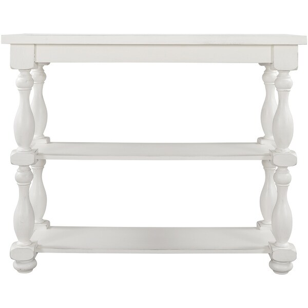 Cream Carey 2-Shelf Console and Entry Table