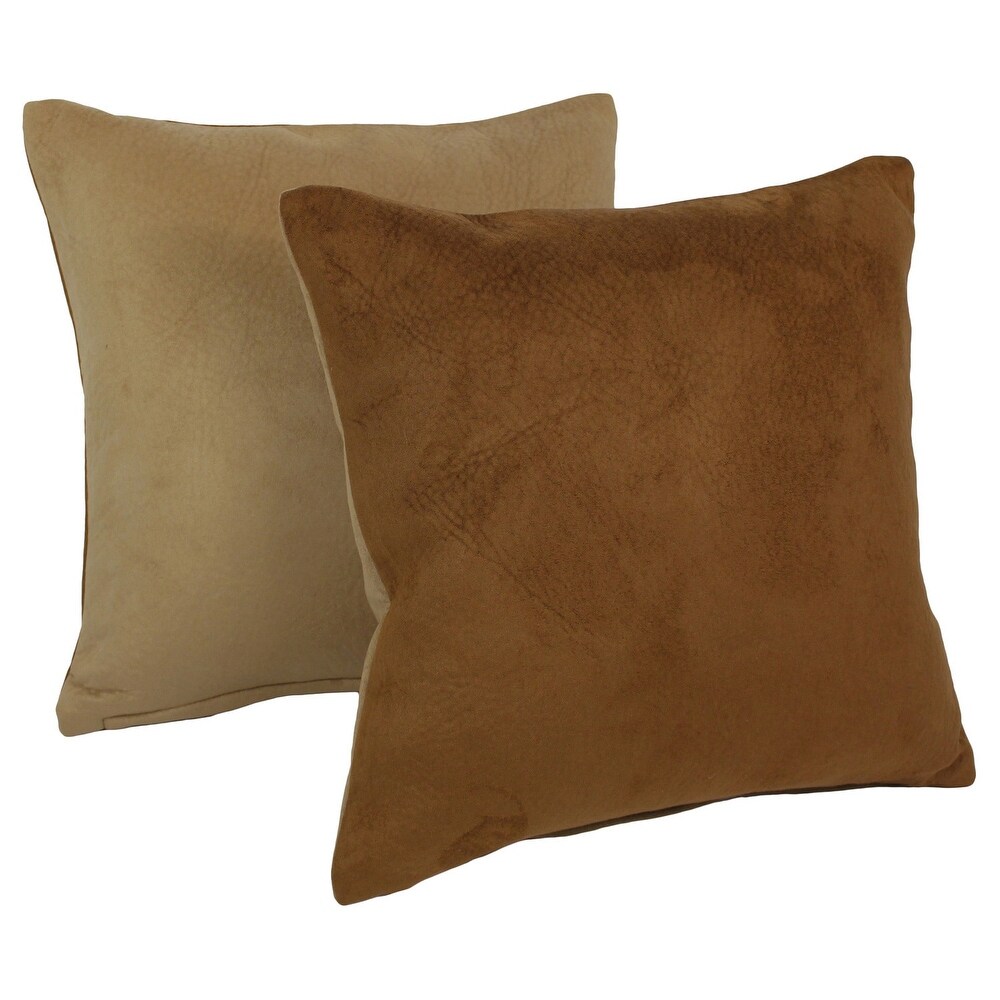 Blazing Needles Patterned Faux Suede Accent Pillows (Set of 2)